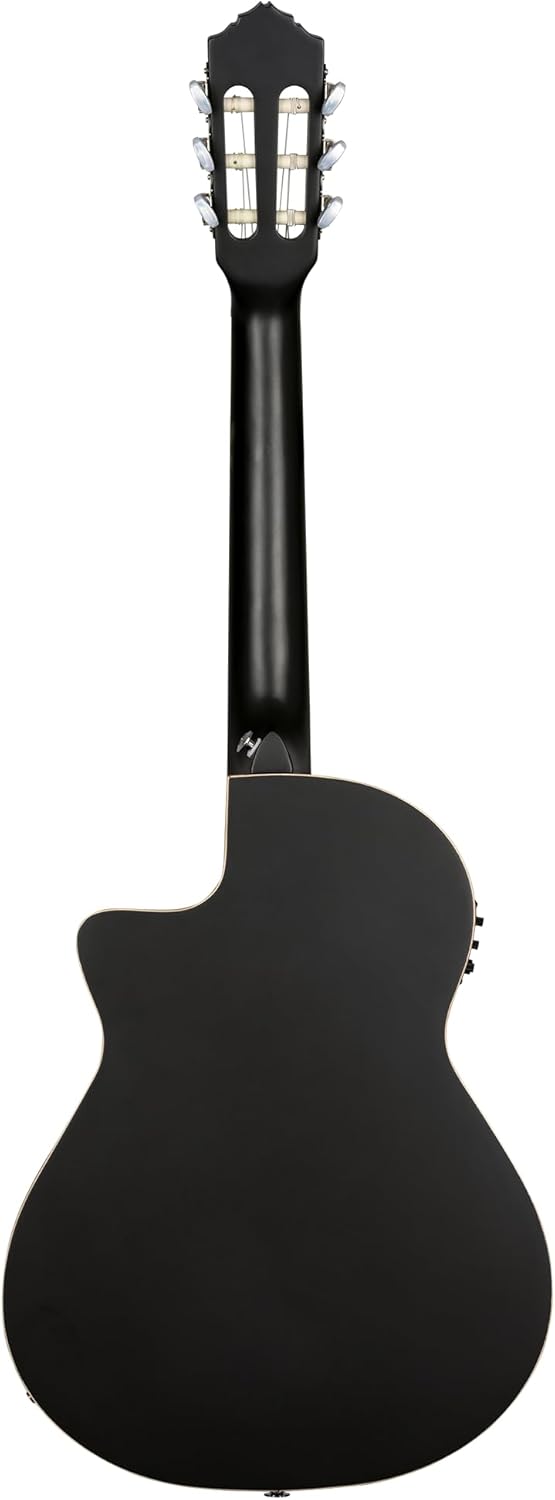 Ortega Guitars Guitare Classique Électro-Acoustique - 3/4 - Family Series - Housse Incluse - Épicéa/Acajou, Noir RCE125SBK-3/4