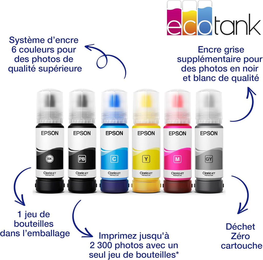 Imprimante photo A4 EcoTank ET-8500 avec réservoir d’encre et Wi-Fi