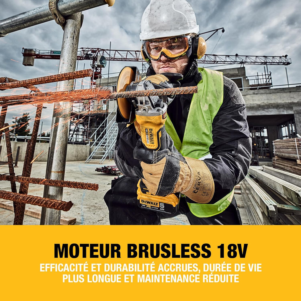 Meuleuse d'angle Brushless XR 18V 125mm, à interrupteur à palette, avec poignée latérale et coffret TSTAK, livré sans batterie, DCG406NT-XJ