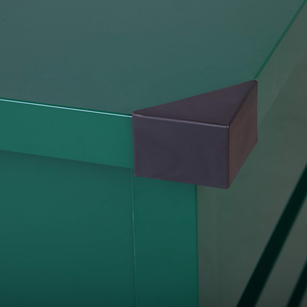 Beliani Coffre de Rangement Extérieur 132 x 62 cm 400 Litres en Acier Galvanisé Vert Idéal pour les Accessoires de Jardin Durable et Décoratif