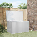 Teenpull Boîte de rangement de jardin grise - 171 x 99 x 93 cm - En acier galvanisé - Étanche - Pour coussins, couvertures, outils, meubles de jardin