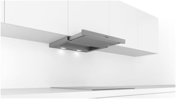 Bosch DFM064W54 Hotte télescopique Série 2, 1 moteur, 3 vitesses d'aspiration Eclairage LED, 60 cm, Silver
