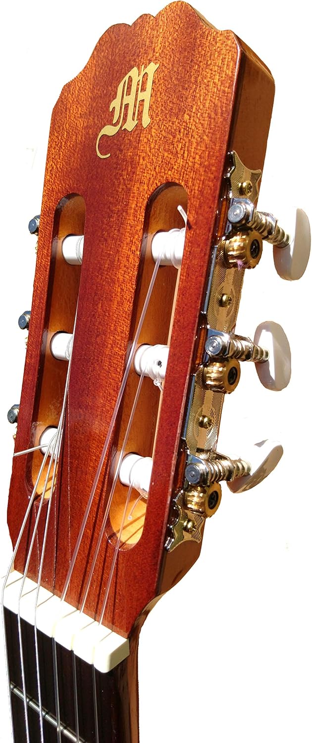 Marce Ana - Guitare Clasica espagnole d'étude Caisse Harmonica de bois de Etimoe, deux profils en noir, touche de cèdre naturel. Taille adulte
