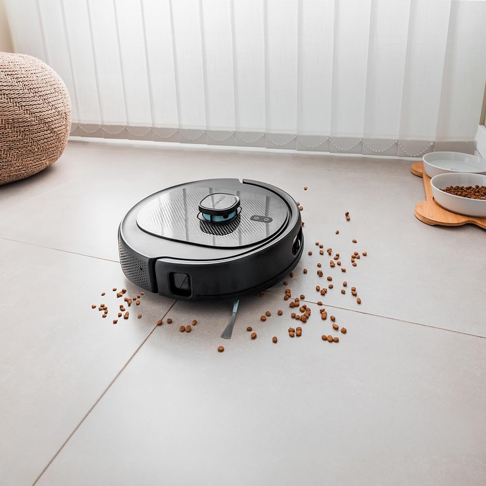 Cecotec Robot Aspirateur et Laveur de Sols avec Base AutoVidange Conga 9590 Spin Revolution Ultra Power Home. Navigation Laser, 10000Pa, App, Autonomie 240min, Brosse Spéciale Animaux, Mopas Rotatives