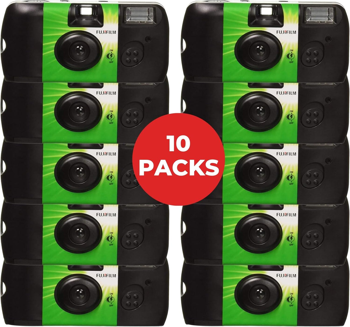 Lot de 10 Appareils Photo Jetables Argentique Fujifilm Quicksnap, Idéal pour Mariage, avec Carte d'Astuces Clikoze à Usage Unique