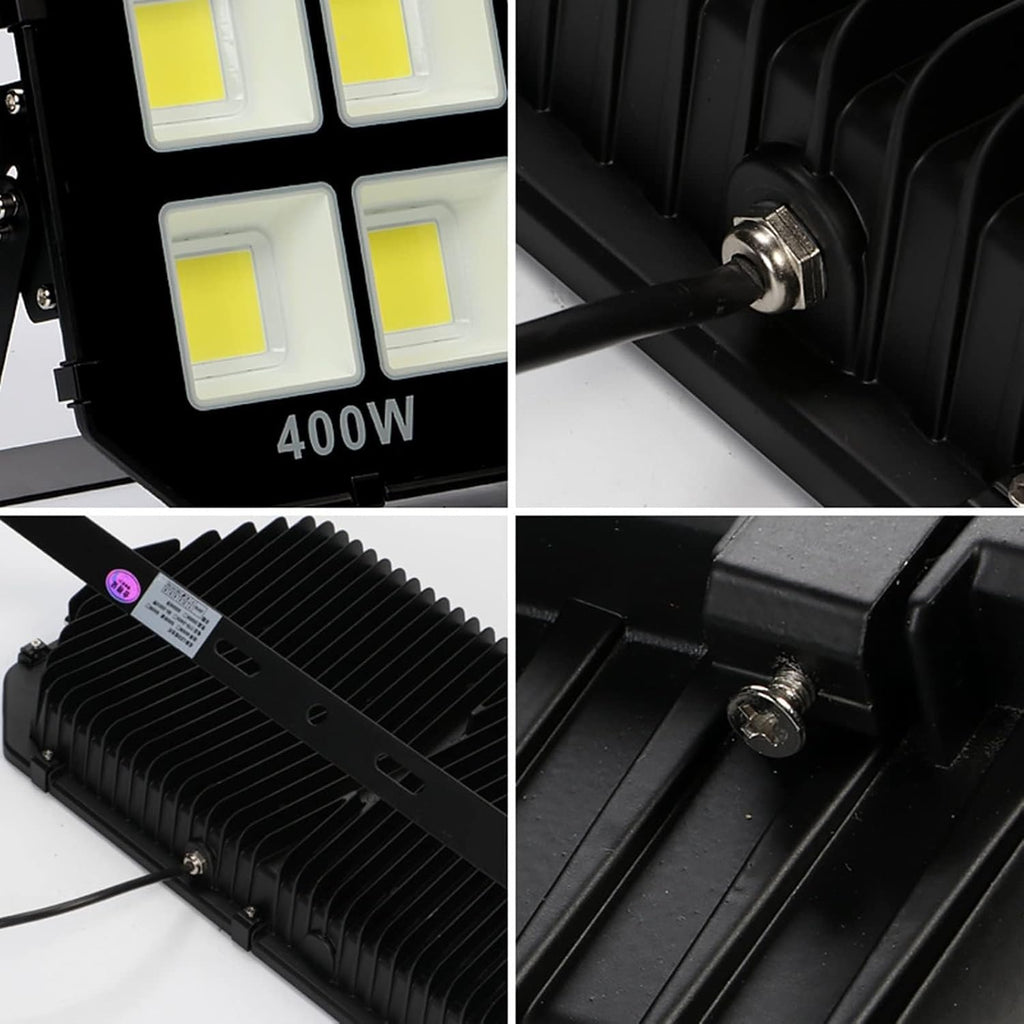 Projecteur LED 50W-600W, Lampes de Sécurité Extérieures Étanches IP65, Lumière Blanche et Lumière Chaude, Idéales pour Terrain de Sport, Garage, Jardin et Cour Arrière Warm Light,600w