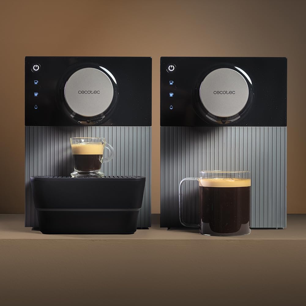 Cecotec Machine à Café Superautomatique Compacte Cremmaet Cube. 1350W, Système de Pressage 10g, Système de Pré-Infusion, 19 Bars, Système Thermoblock, 5 Niveaux de Mouture, Panneau de Contrôle Tactile
