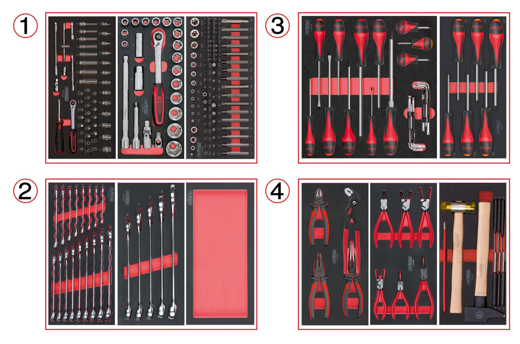KS outils 714.0241 Composition d'outils 4 tiroirs pour servante - Empreinte
