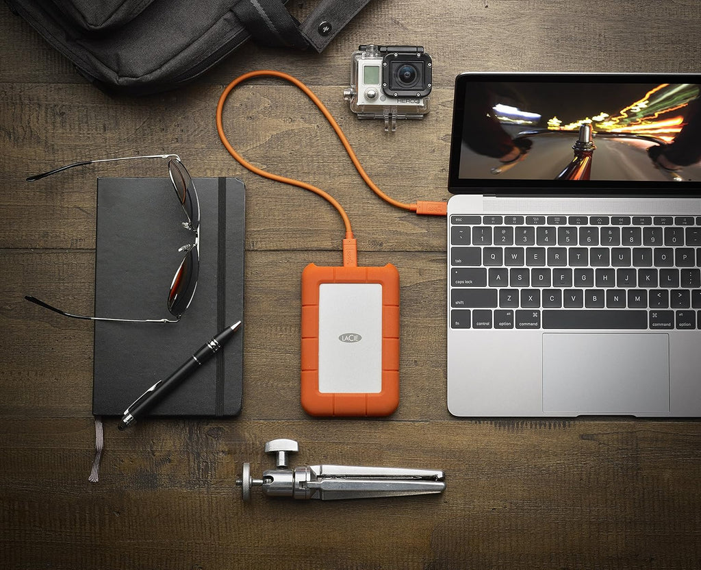 LaCie Rugged USB-C 5To, Disque Dur Externe Portable HDD, PC Mac iPad & iPhone, Data Rescue Service (STFR5000800)