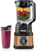 Ninja Detect Power Blender Pro et Single Serve 2-en-1, mixeur 1200W avec récipient 2L, 1 gobelets individuel, mixeur pour smoothies et boissons glacées, hachage de légumes, Noir et Cuivre, TB301EUCP