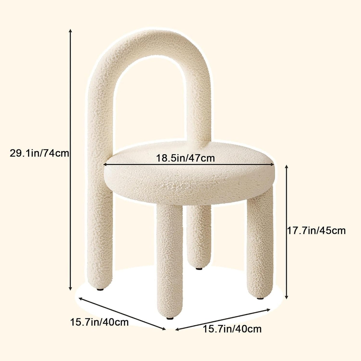 Chaise de coiffeuse rose pour chambre à coucher, maquillage simple, épais, haut de gamme, siège de luxe pour chambre à coucher ou salon, chaise de maquillage élégante et confortable