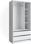 Vicco Armoire pour Enfants Elmo, Blanc, 100 x 200 cm avec 2 tiroirs