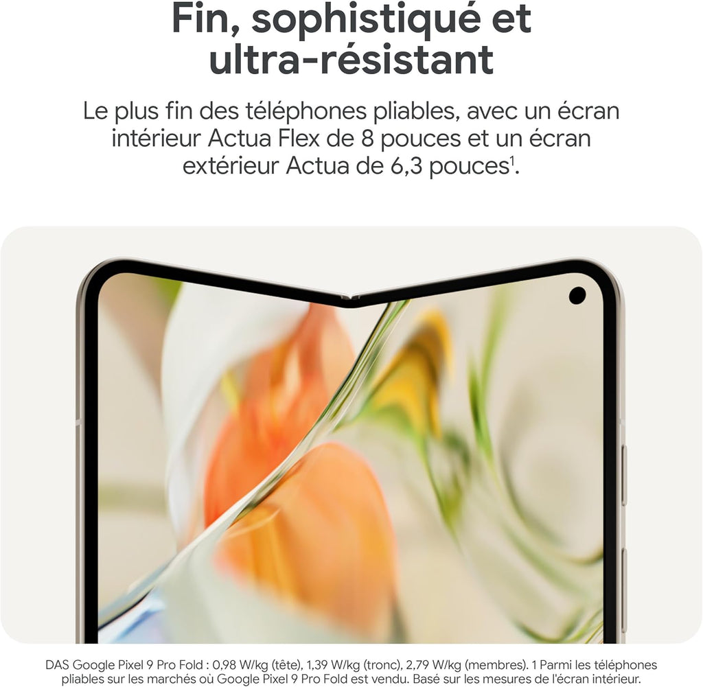 Google Pixel 9 Pro Fold - Smartphone Android débloqué avec Gemini - Triple Appareil Photo arrière avancé - Écran Pliable - Vidéo en Mode Mains Libres - Noir Volcanique, 256GB