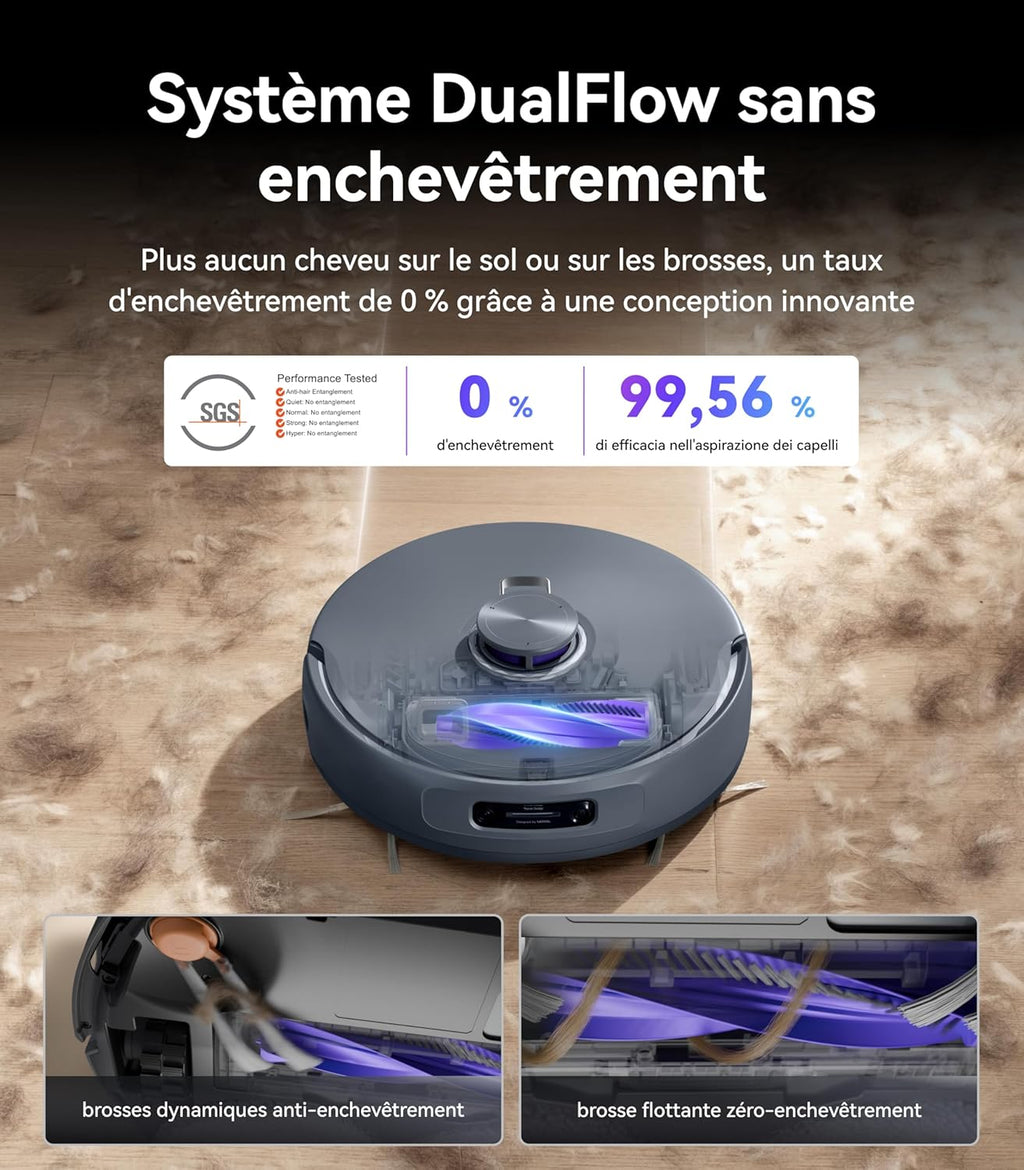 NARWAL Freo Z10 Ultra Robot Aspirateur Laveur, Balai Intelligent 18000Pa - Extension Serpillère Dynamique, Système Anti-Enchevêtrement, Nettoyage Humide/Sèche, Station Tout-en-Un