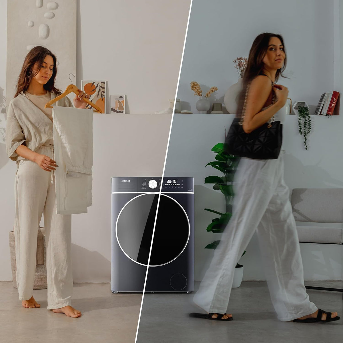 Cecotec Lave-linge Séchant 8-5Kg Chargement Frontal Bolero Wash&Dry 8580 Inverter Ice Blue A 1400RPM, 16 Programmes, Moteur Inverter Plus, SteamMax, OnSmart, Smooth Wash, SpaCare, Joint antibactérien