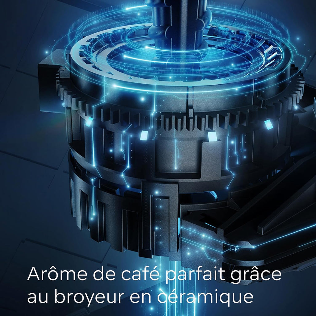 SIEMENS, machine à café tout automatique, EQ500, aromaDouble Shot, autoMilk Clean, ceramDrive, bandeau coffeeSelect, fonction double tasse, Noir/Argenté, TQ513R01