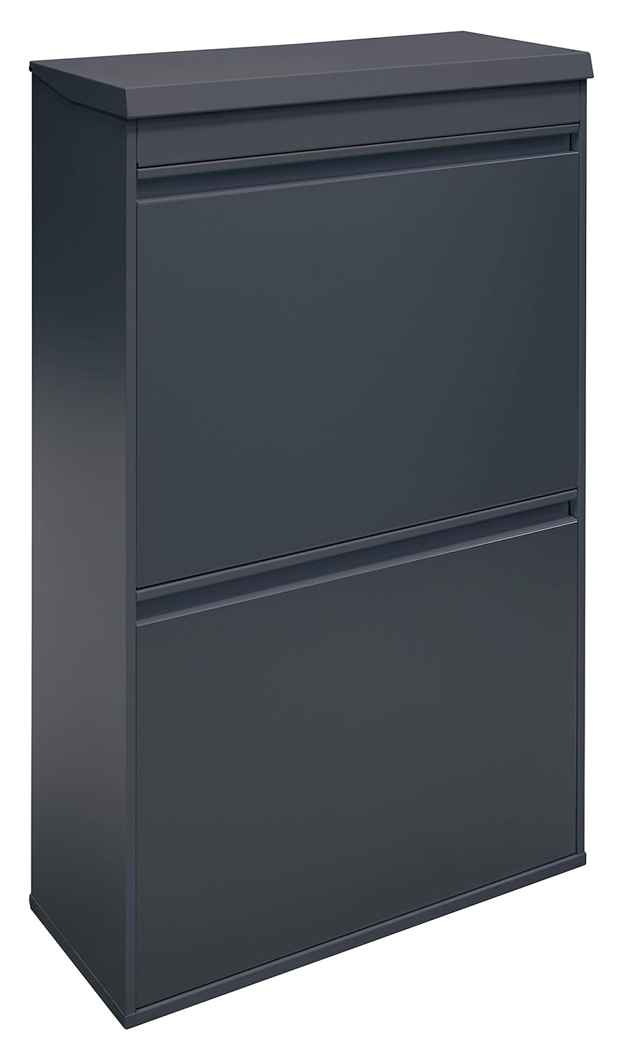 ARREGUI Top CR624-B Poubelle de recyclage en acier, poubelle de tri sélectif, 4 seaux, avec plateau supérieur multifonction, 4 x 17 L (68 L), gris foncé anthracite