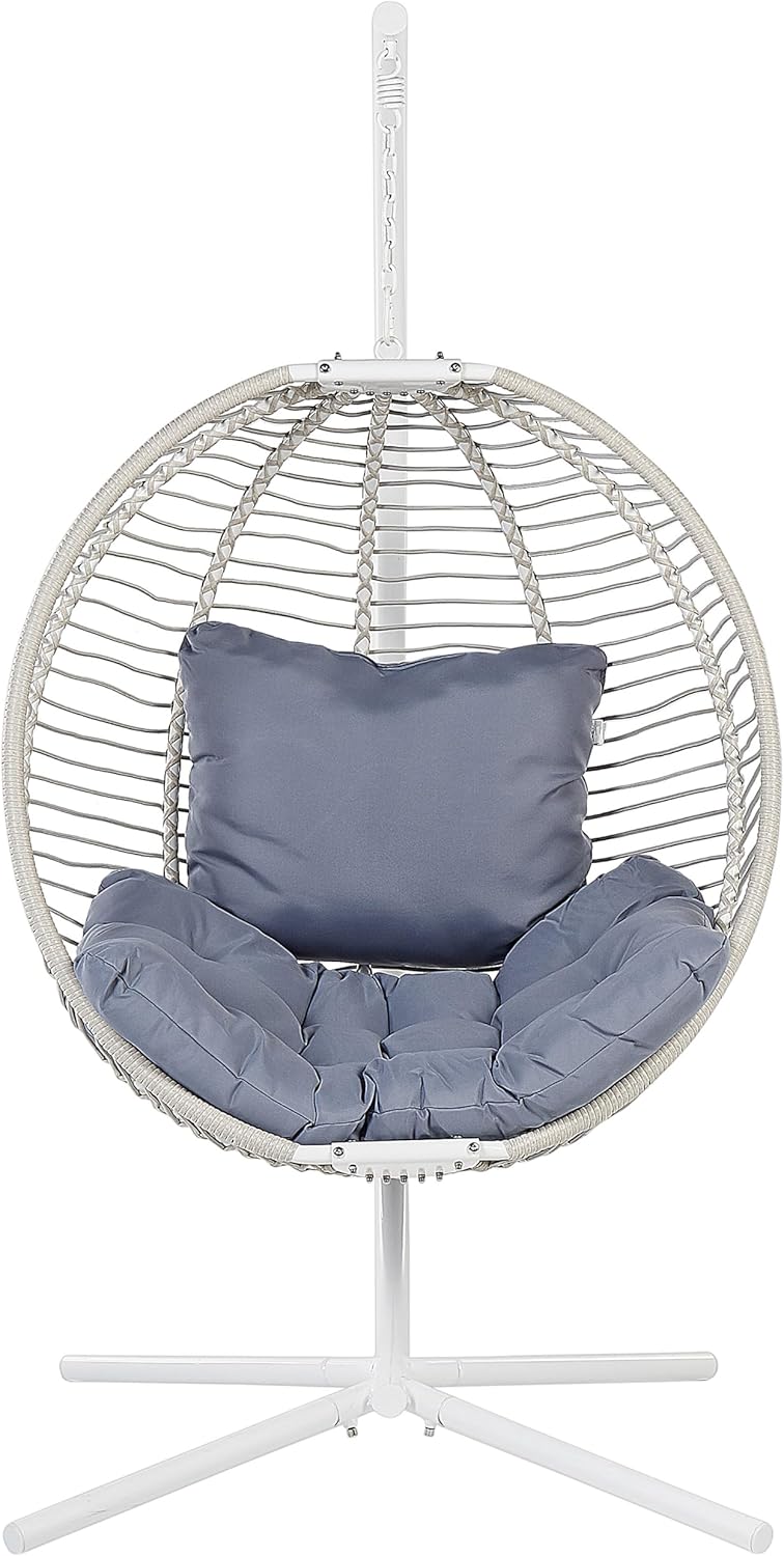 Fauteuil Suspendu avec Support Blanc Résistant aux UV pour Intérieur Extérieur Arco