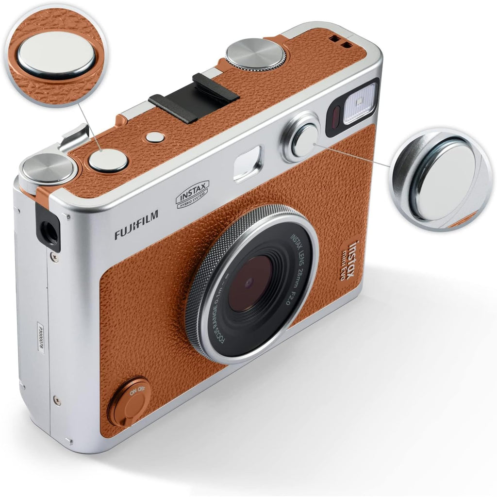 instax Mini Evo Marron Appareil Photo et imprimante avec écran LCD de 2,7 Pouces et Fujifilm instax - Twin Films pour Mini - 86 x 54 mm - 10 Feuilles x 2 Paquets 20 Feuilles
