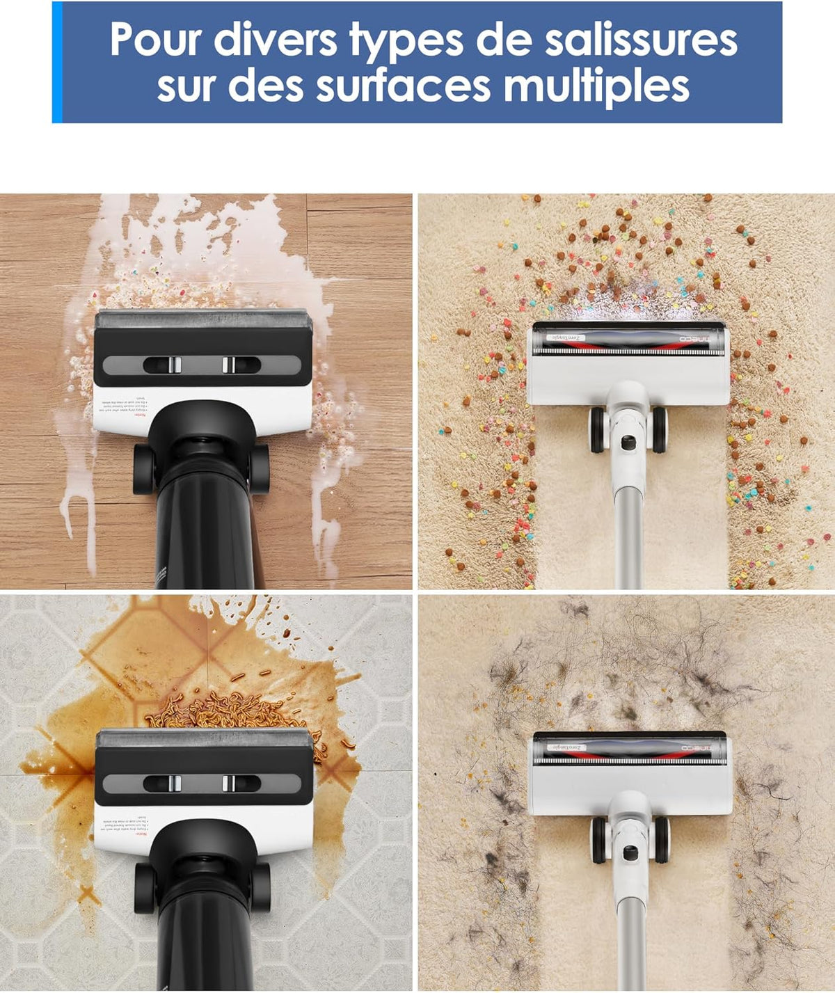 Tineco Floor One Switch S6 Nettoyeur de Sol, Aspirateur Laveur sans Fil 5-en-1, Séchage Flash en 5 Min, Auto-Nettoyage, Brosse ZeroTangle, Nettoyage Angles des 2 côtés