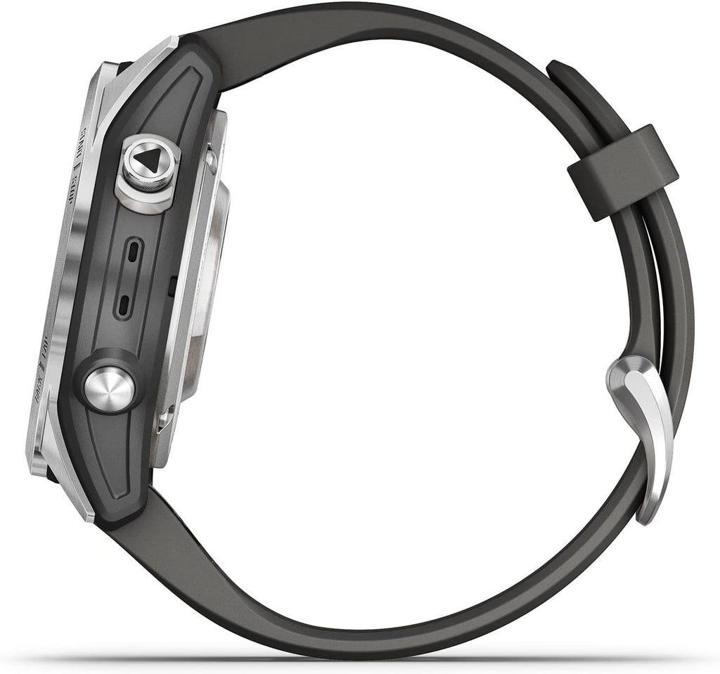 fēnix 7S Pro, Solar - Montre GPS Multisports connectée – Silver avec Bracelet Gris – Boîtier 42 mm (Reconditionné)
