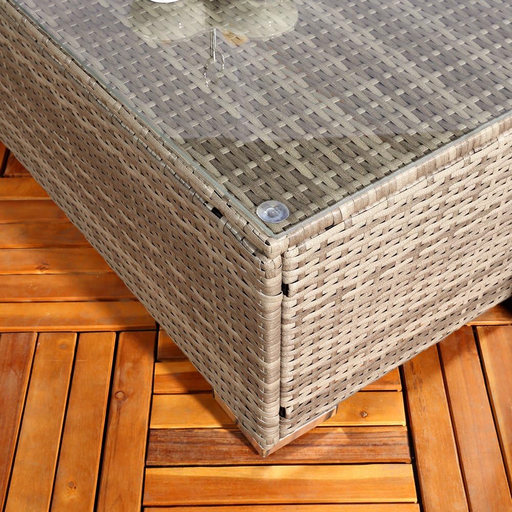 Melko XXL Rotin meublier, Ensemble de Jardin, Poly-rotin, Lounge, Meuble de Jardin, Suite, Gris Sofa