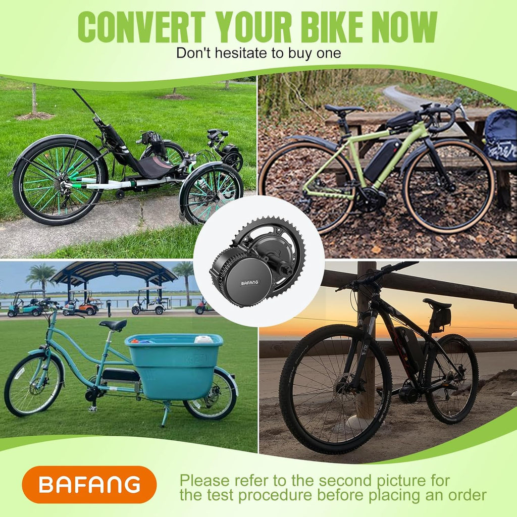 BAFANG BBS01B BBS02B BBS-HD Kit de Moteur Central - Kit de Conversion pour vélo électrique Mid Drive 250W 350W 500W 750W 1000W avec Batterie (en Option) et écran LCD, 36V 48V 52V, protocole Can