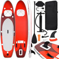 vidaXL Ensemble de Planche Sup Gonflable Planche à Ramer Planche de Surf Planche à Pagaie Kit de Réparation Extérieur Rouge 360x81x10 cm