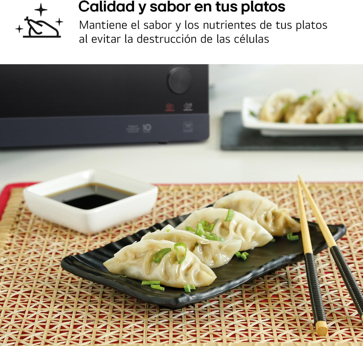 MH6565CPW Grill Smart Inverter Micro-ondes 1 000 W Grill 900 W Micro+Grill 1 450 W 25 litres de capacité Écran LED Plateau Crispy Plateau intérieur 292 mm Noir mat