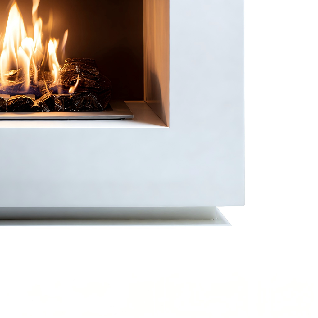 Cheminée au bioéthanol - structure moderne 90x28x85 cm - blanc - design minimaliste