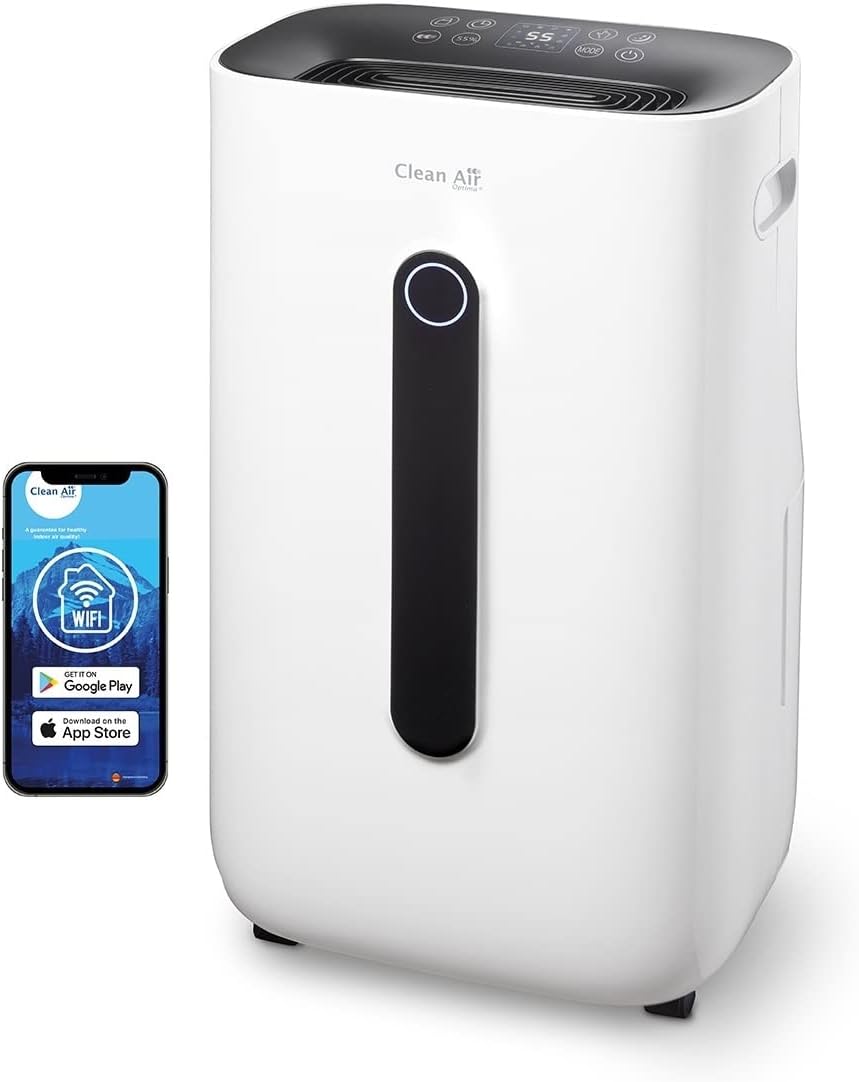 Clean Air Optima CA-705 Smart - 2en1: Déshumificateur & purificateur d’air - Idéal pour 50m² / 125m³ - Performance jusqu’à 16 litres/jour