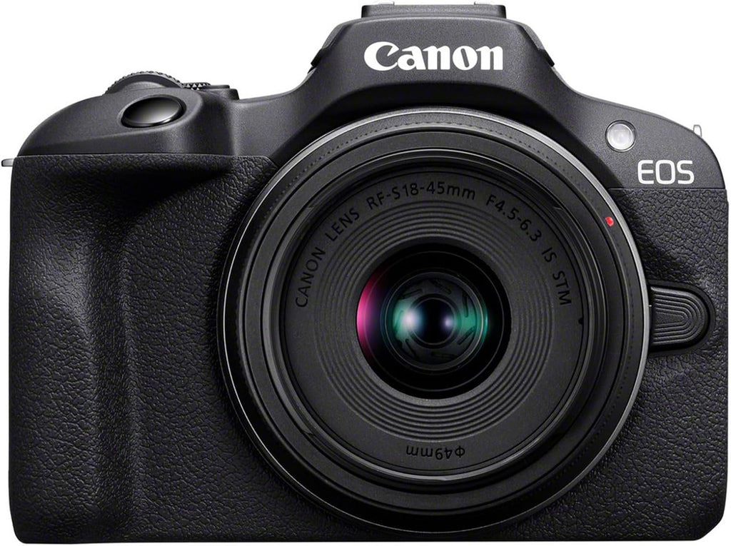 Canon EOS R100 Appareil Photo avec Objectif RF-S 18-45mm F4.5-6.3 is STM, Appareil Photo Hybride APS-C, Autofocus CMOS Dual Pixel, Vidéo 4K, Prise de Vue en Continu Jusqu’à 6,5 IPS, Wi-FI & Bluetooth