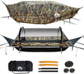 Night Cat Hamac Tente Fond Plat pour 1 Personne avec Moustiquaire Couverture Imperméable et Espace de Rangement Supplémentaire Randonnée Camping dans Jardin Arrière Cour Sauvage