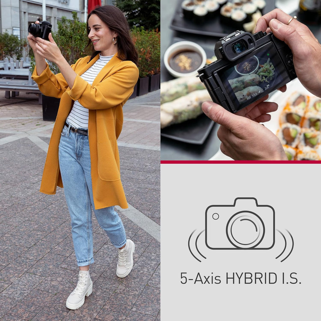 Panasonic Lumix G100D | Appareil Photo Hybride + Objectif Lumix 12-32mm (Capteur 4/3 20.3MP, Vidéo 4K/ 30p, OZO Audio by Nokia, Mode Selfie Vidéo, Stab.) Noir – Version Française