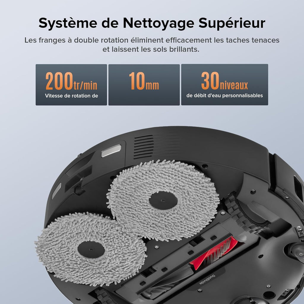 roborock Qrevo Edge S5A Aspirateur Robot 18500 Pa, Robot Aspirateur Laveur avec Double Système Anti-Enchevétrements, DuoDivide Brosse & FlexiArm Serpillière, ChÃssis AdaptiLift. Lavage à l'eau Chaude