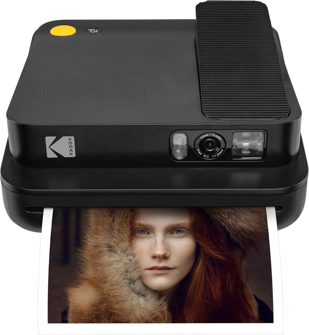 KODAK SMILE Classic, appareil photo numérique avec Bluetooth Noir images de 16 mp, 35 impressions par charge - Comprend : papier photo ZINK de 3,5 x 4,25 pouces, Cadres autocollants