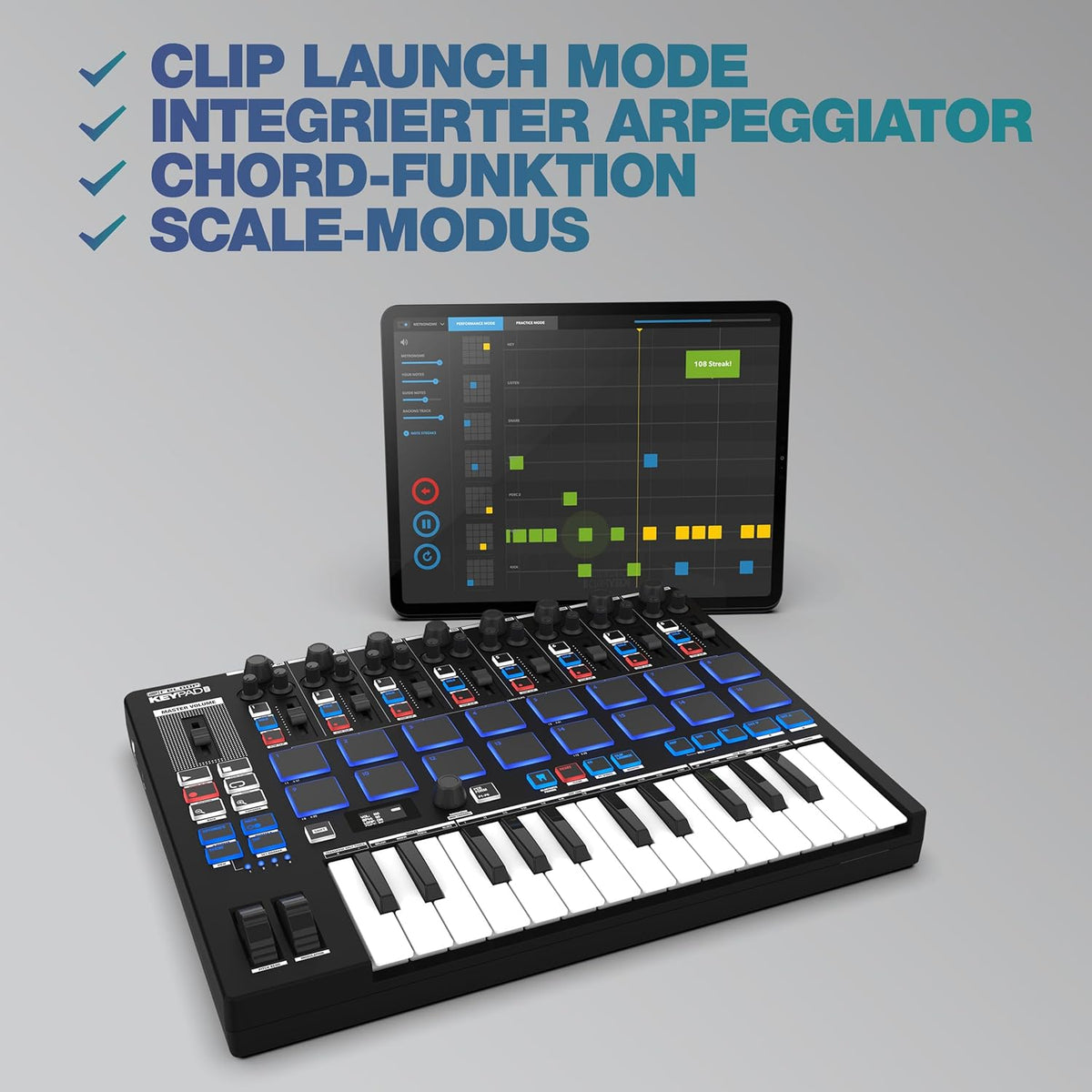 Reloop Keypad Pro - Station de travail DAW compacte avec MIDI sans fil