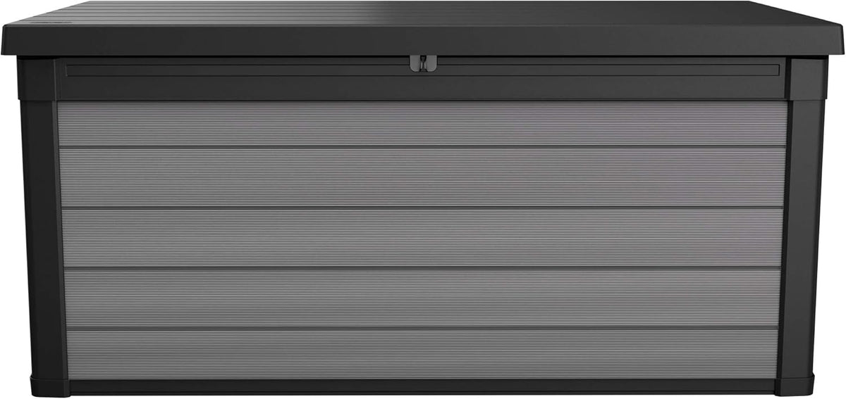 Ondis24 Keter Coffre de jardin XXL étanche (570 litres), boîte de rangement extérieur, coffre de rangement, coffre à coussins, banc