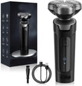 Rasoir électrique SYJYM pour Hommes, Rasoir électrique Rechargeable, Rasoir Rotatif Portable de Voyage, idée Cadeau, Tondeuse à Barbe