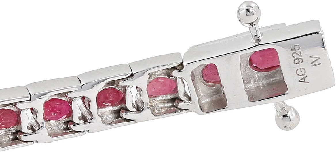 Harry Ivens Bracelet pour femme en Argent Sterling 925 rhodié Avec rubis