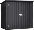 Wasabi - Abri de Jardin Métal 1100 L Stark - 147x86x134cm- Double Porte à charnières - Verrouillage du loquet – Gris Anthracite - Armoire de Rangement extérieur