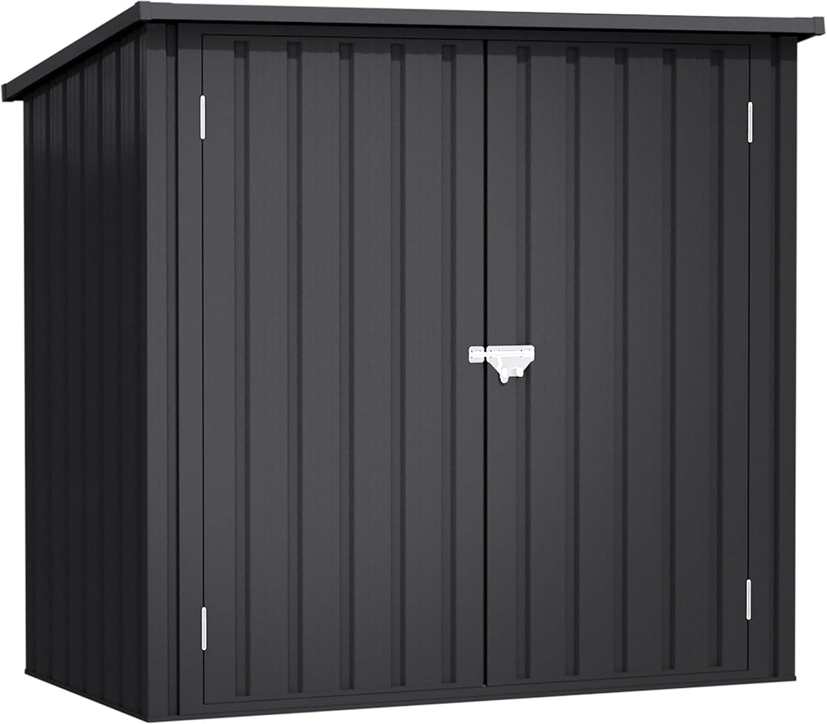 Wasabi - Abri de Jardin Métal 1100 L Stark - 147x86x134cm- Double Porte à charnières - Verrouillage du loquet – Gris Anthracite - Armoire de Rangement extérieur