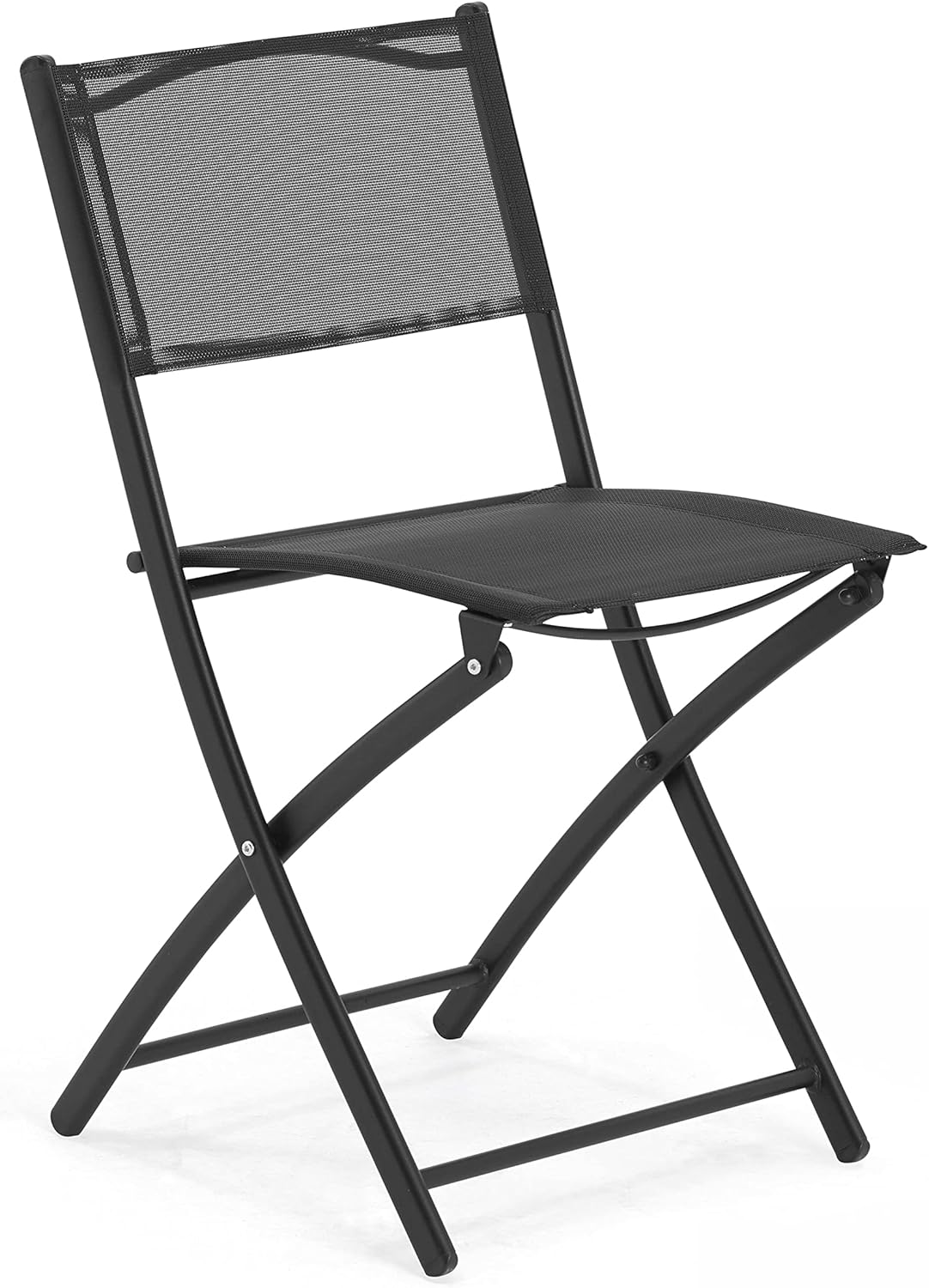 Oviala Table de Jardin et 4 chaises Pliantes en Acier et Verre Noir