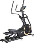 Skandika Vélo elliptique Carbon P25, Vélo elliptique Pliable, 32 Niveaux de Résistance, Auto-alimenté, Frein Magnétique, Écran LCD, Bluetooth, Kinomap, Double Rail, Masse d'inertie 25KG, Max 150KG