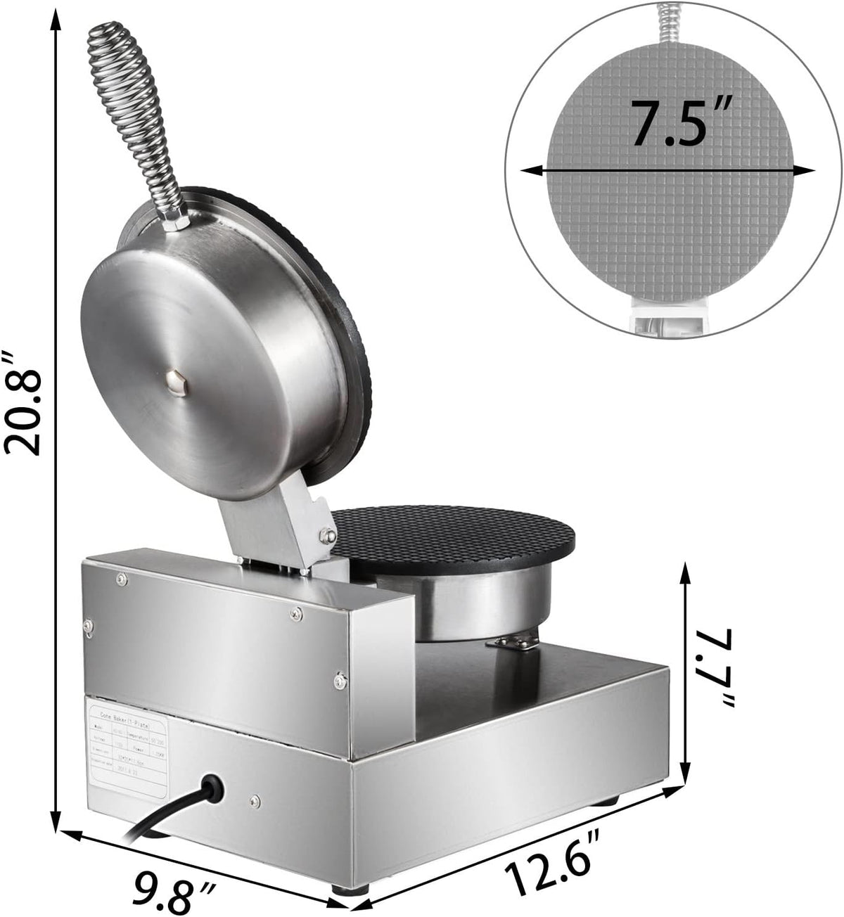 Machine à cône de gaufre de crème glacée électrique commerciale