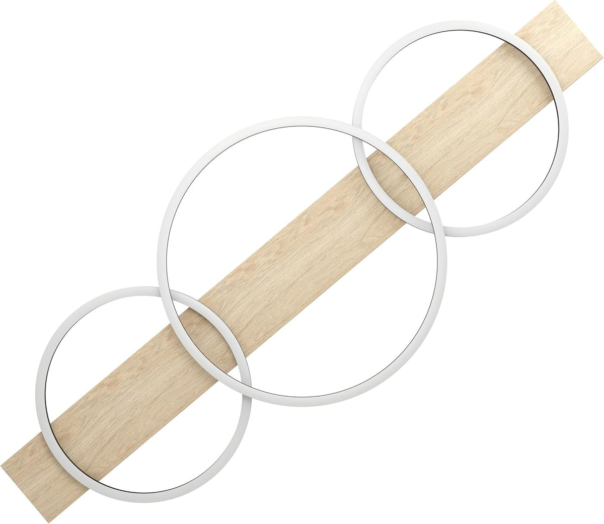 Eglo Plafonnier LED Boyal à 3 flammes, luminaire intérieur en bois, métal et plastique, lampe de plafond pour salon et couloir, blanc chaud, 101 cm