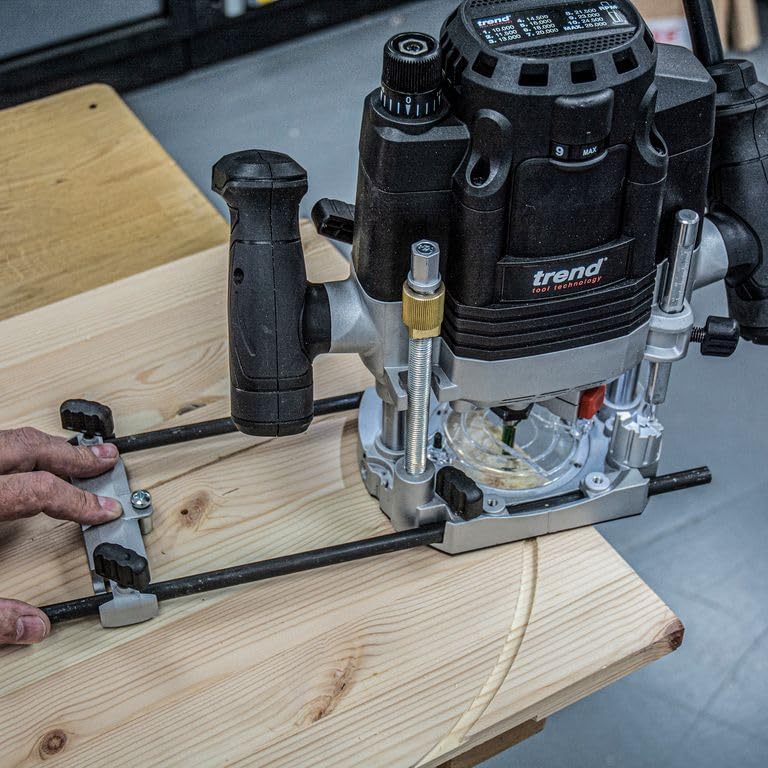 Trend T8 Défonceuse à Plongée Double Mode 12mm pour Atelier, Conçue pour Utilisation Manuelle et Table, 2200W, 230V, Noir, T8EK/EURO
