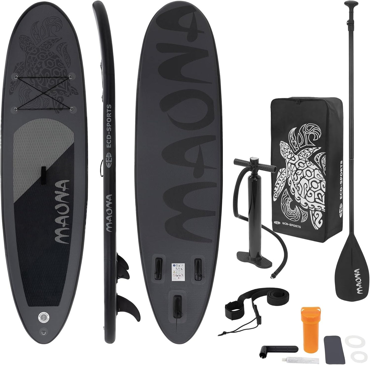 ECD Germany Stand Up Surf Paddle Board Gonflable 305/308/320/380 cm | PVC | jusqu'à 120/150 kg | Épaisseur 10/15 cm | Planche de Surf Pagaie Sac de Transport Pompe à Air | Diverses Couleurs Modèles