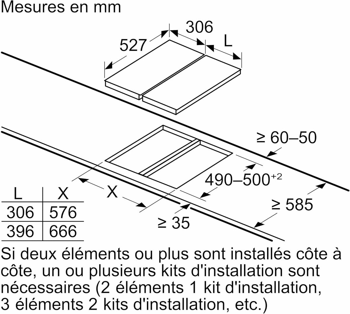 Bosch PKF375FP2E, Série 6, plaque de cuisson électrique, 2 foyers, 30 cm, 3500 W, Noir