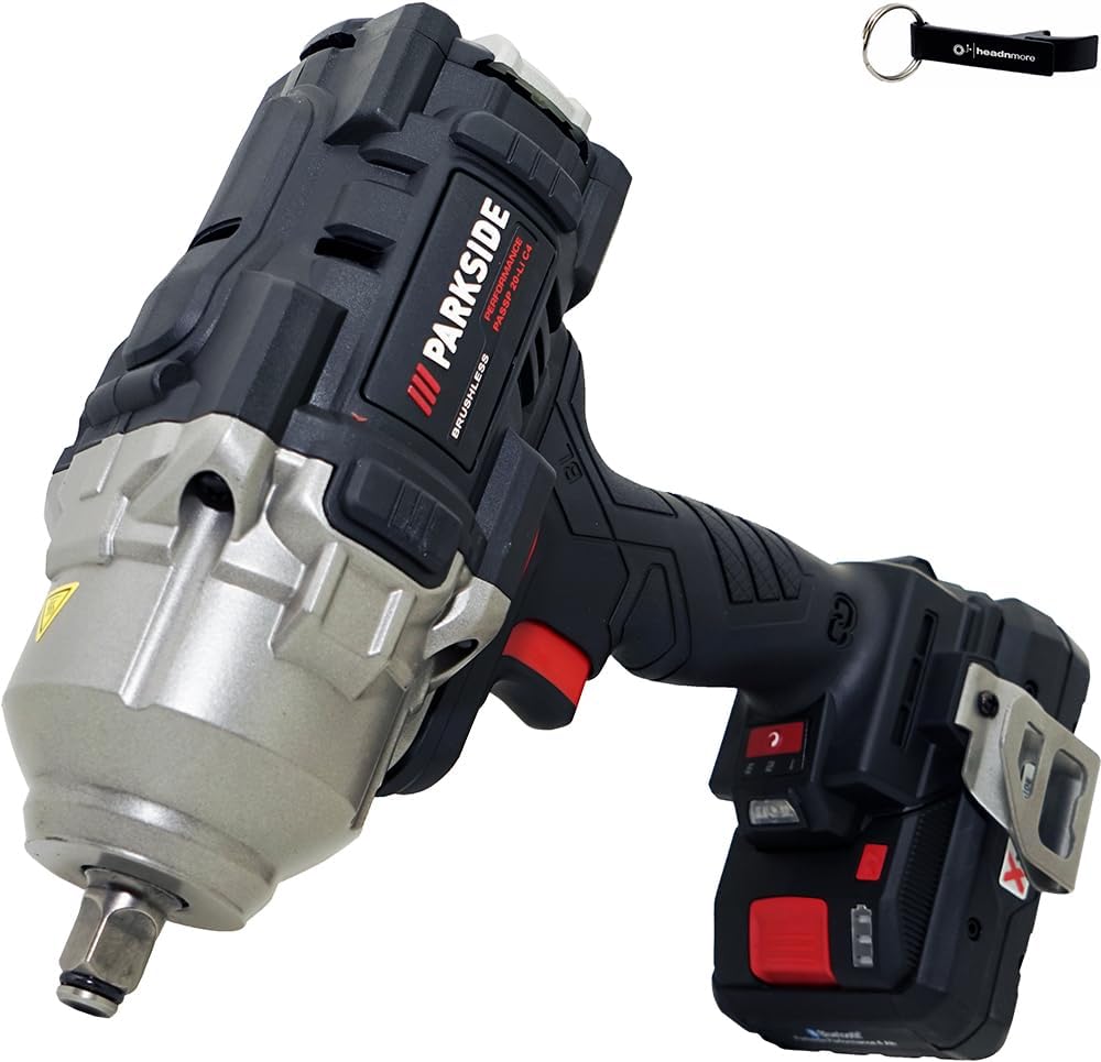 HEADNMORE® Pack - PARKSIDE PERFORMANCE® Perceuse-visseuse sans fil PASSP 20-Li C4 incl. batterie intelligente 4Ah + porte-clés